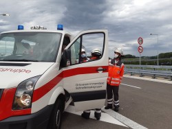Lagemeldung am Einsatzleitwagen West